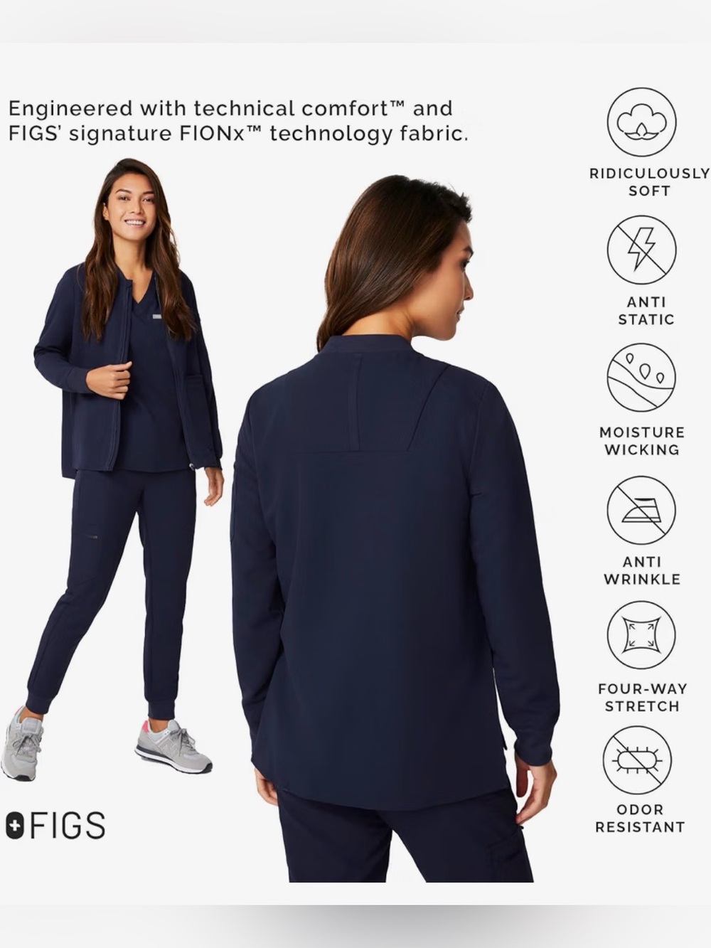 FIGS Bellery Scrub Jacket for Women - Stylish and Classic Fit Bomber Jacket $98